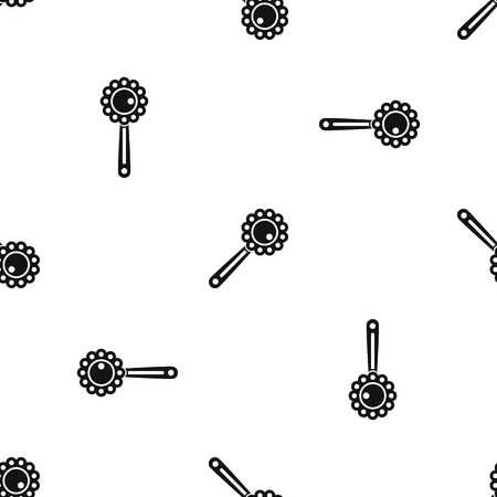 Baby rattle pattern seamless blackのイラスト素材