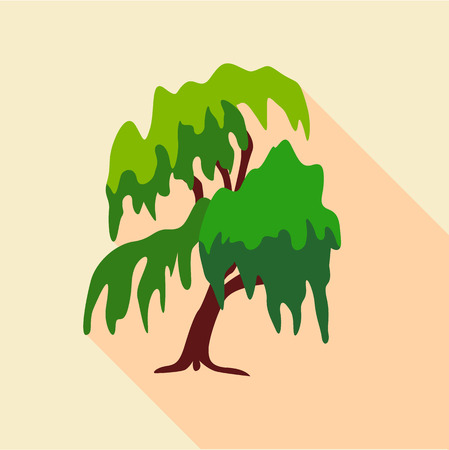 Willow tree icon. Flat illustration of willow tree vector icon for webのイラスト素材