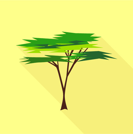 Savanna tree icon. Flat illustration of savanna tree vector icon for webのイラスト素材