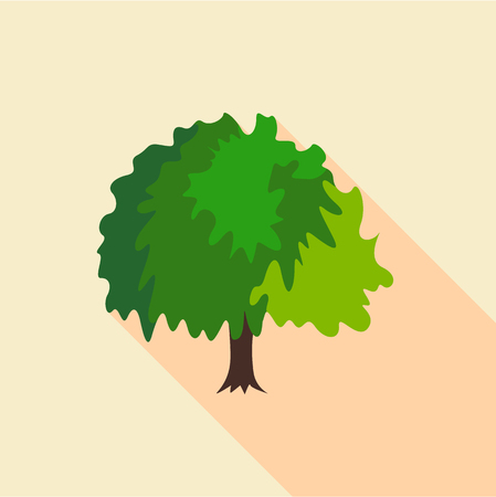 Fluffy tree icon. Flat illustration of fluffy tree vector icon for webのイラスト素材