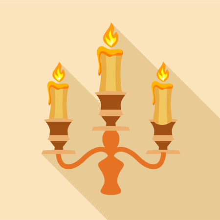 Candelabra candle icon. Flat illustration of candelabra candle vector icon for webのイラスト素材