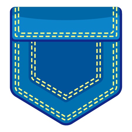 Retro jeans pocket icon. Flat illustration of retro jeans pocket vector icon for webのイラスト素材