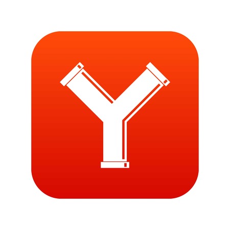Joint pipe in form Y letter icon digital red for any design isolated on white vector illustrationのイラスト素材