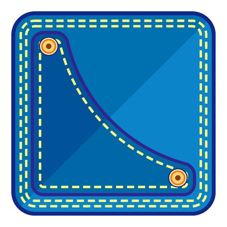 Left jeans pocket icon. Flat illustration of left jeans pocket vector icon for webのイラスト素材