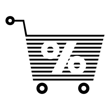Percent trolley icon, simple black styleのイラスト素材