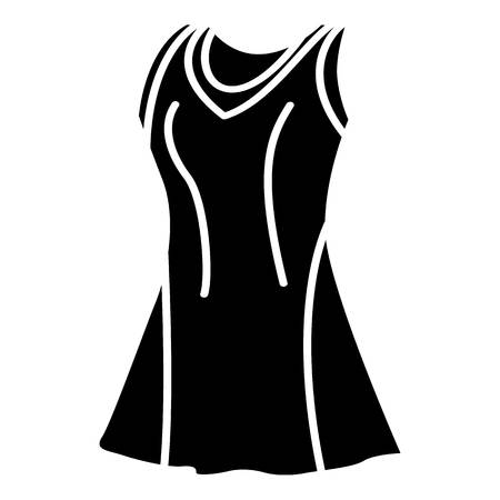Tennis female form icon, simple black styleのイラスト素材