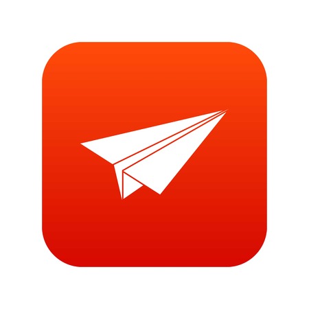 Paper airplane icon digital redのイラスト素材
