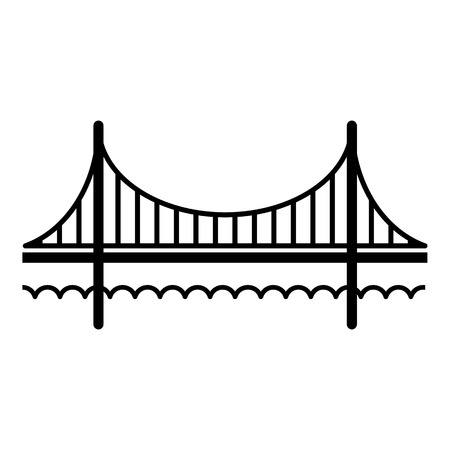 Golden gate bridge icon, simple black styleのイラスト素材