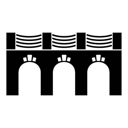 Old arch bridge icon, simple black styleのイラスト素材