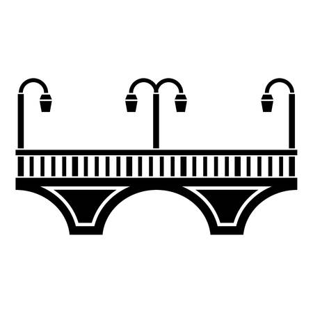 Retro arch bridge icon, simple black styleのイラスト素材