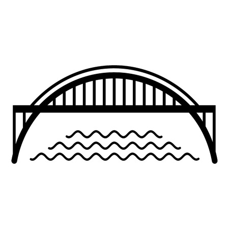 Harbour bridge icon, simple black styleのイラスト素材