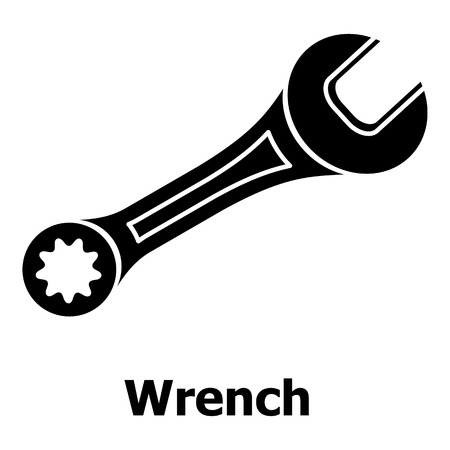 Wrench icon, simple black styleのイラスト素材