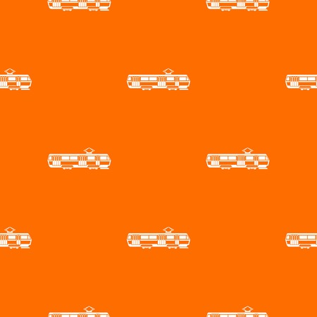 Tram pattern repeat seamless in orange color for any design. Vector geometric illustrationのイラスト素材