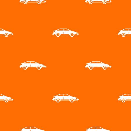 Car pattern repeat seamless in orange color for any design. Vector geometric illustrationのイラスト素材