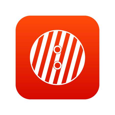 Striped sewing button icon digital red for any design isolated on white vector illustrationのイラスト素材