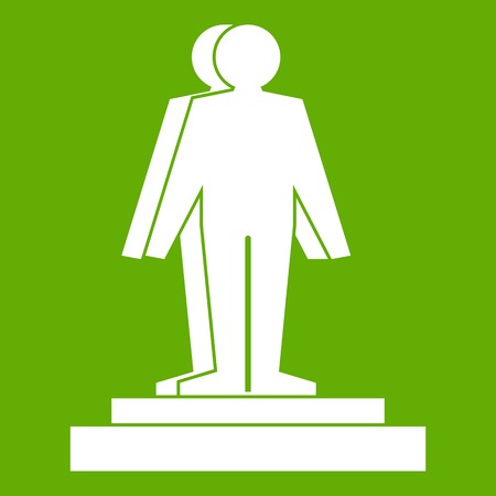 3d model of a man icon white isolated on green background. Vector illustrationのイラスト素材