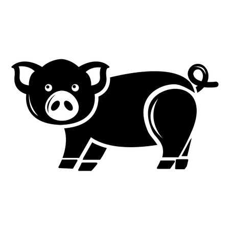 Cute pig icon , simple style vector illustration.のイラスト素材