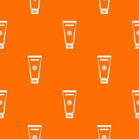 Cream sun protection pattern repeat seamless in orange color for any design. Vector geometric illustrationのイラスト素材