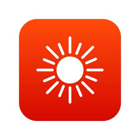 Sun icon digital red for any design isolated on white vector illustrationのイラスト素材
