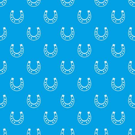 Horseshoe pattern repeat seamless in blue color for any design. Vector geometric illustrationのイラスト素材