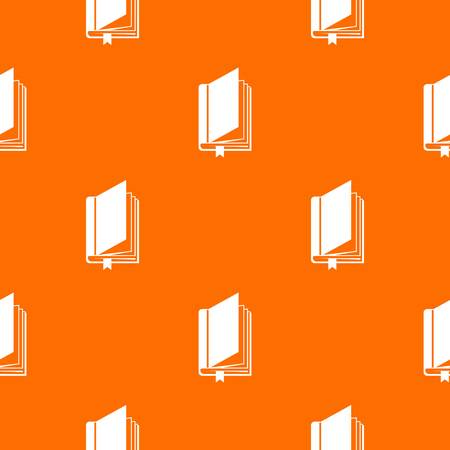 Book with bookmark pattern repeat seamless in orange color for any design. Vector geometric illustrationのイラスト素材