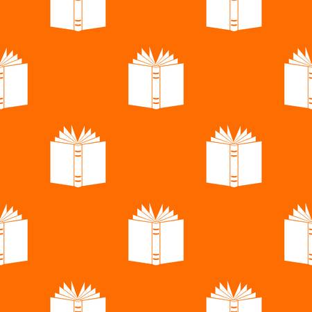 Open thick book pattern repeat seamless in orange color for any design. Vector geometric illustrationのイラスト素材