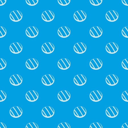 Grilled round beef steak pattern repeat seamless in blue color for any design. Vector geometric illustrationのイラスト素材