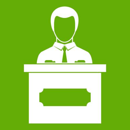 Businessman giving presentation icon greenのイラスト素材
