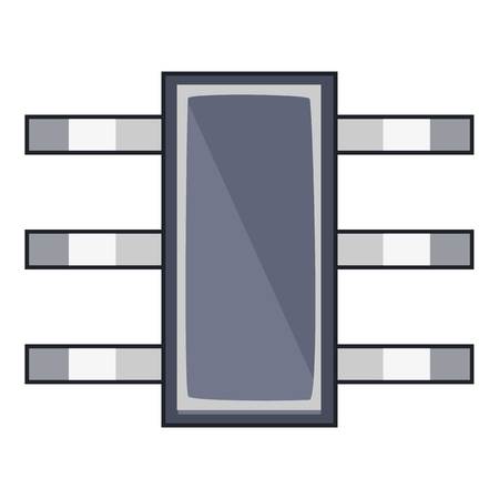 Old microprocessor icon. Cartoon illustration of old microprocessor vector icon for webのイラスト素材