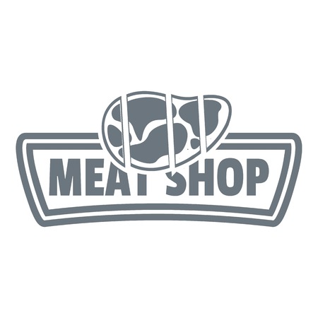 Meat shop logo. Simple illustration of meat shop vector logo for web design isolated on white backgroundのイラスト素材
