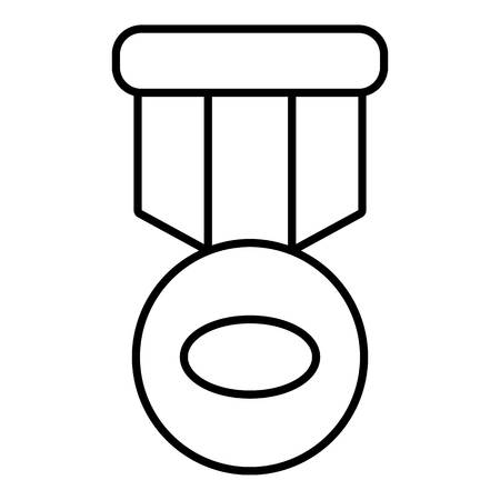 Hockey medal icon. Outline illustration of hockey medal vector icon for web design isolated on white backgroundのイラスト素材