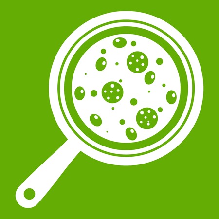 Pizza with ingredients on board icon greenのイラスト素材