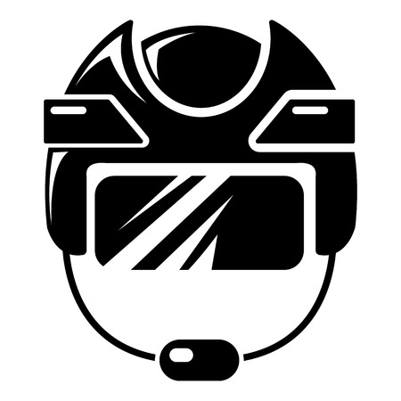 Hockey helmet icon . Simple illustration of hockey helmet vector icon for web design isolated on white backgroundのイラスト素材