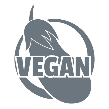 Vegan logo. Simple illustration of vegan vector logo for web design isolated on white backgroundのイラスト素材