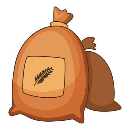 Wheat bag icon. Cartoon illustration of wheat bag vector icon for webのイラスト素材