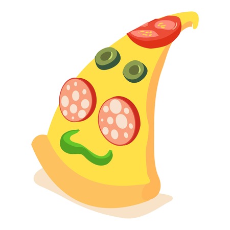 Pizza icon, isometric 3d styleのイラスト素材