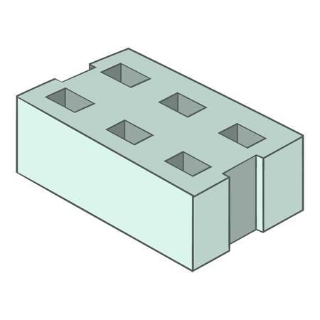 Gray brick icon. Cartoon illustration of gray brick vector icon for webのイラスト素材