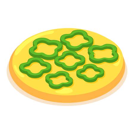 Chopped pepper icon, isometric 3d styleのイラスト素材