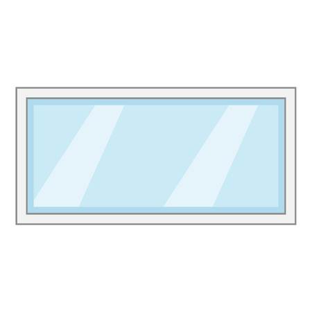Long window frame icon. Cartoon illustration of long window frame vector icon for webのイラスト素材