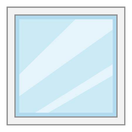 Square window frame icon. Cartoon illustration of square window frame vector icon for webのイラスト素材
