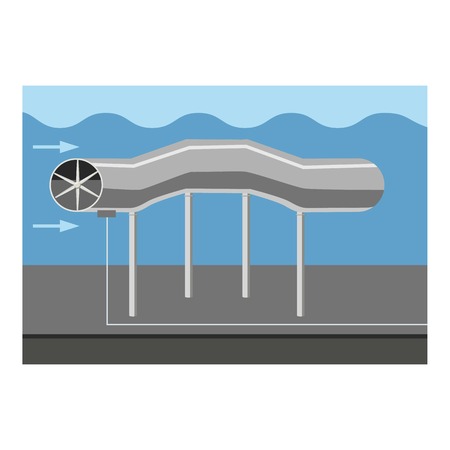 Oil pipeline icon, cartoon styleのイラスト素材