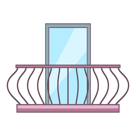 Vintage balcony icon, cartoon styleのイラスト素材
