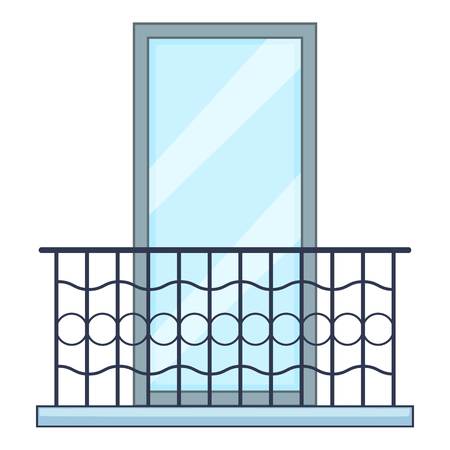 Big balcony icon. Cartoon illustration of big balcony vector icon for webのイラスト素材
