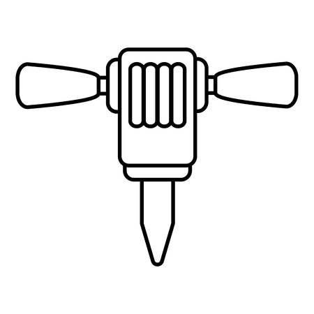 Mining hammer drill icon. Outline illustration of mining hammer drill vector icon for web design isolated on white backgroundのイラスト素材