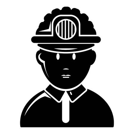 Miner icon . Simple illustration of miner vector icon for web design isolated on white backgroundのイラスト素材