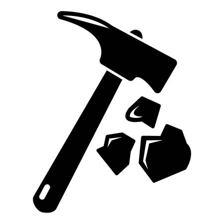 Minning hand hammer icon , simple styleのイラスト素材
