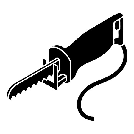 Electric pole saw icon. Simple illustration of electric pole saw vector icon for web design isolated on white backgroundのイラスト素材