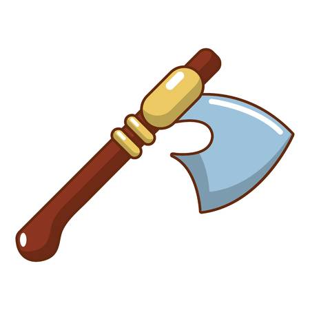 Medieval ax weapon icon. Cartoon illustration of ax weapon vector icon for webのイラスト素材
