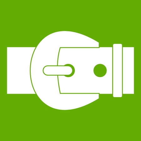 Buckle icon white isolated on green background. Vector illustrationのイラスト素材