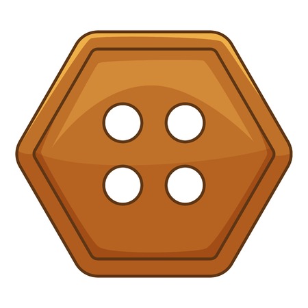 Brown cloth button icon. Cartoon illustration of brown cloth button vector icon for webのイラスト素材